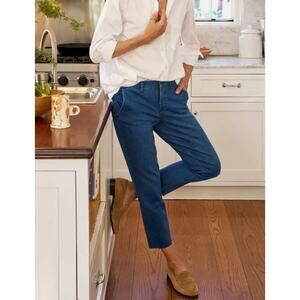 FRANK & EILEEN WICKLOW ITALIAN STRETCH DENIM CROPPED RAW EDGE Chino JEANS 12